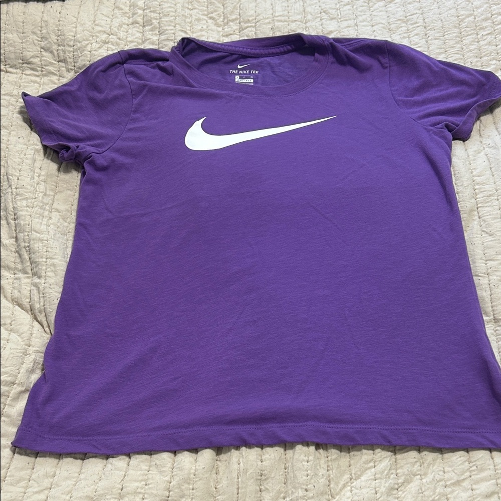 Nike Purple Short Sleeve Tee with White Swoosh